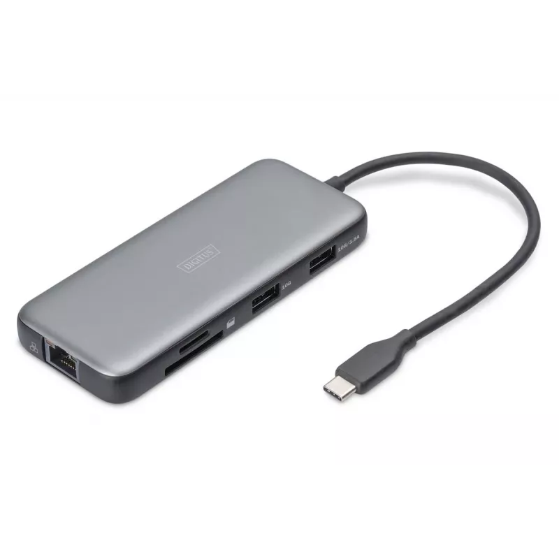 DIGITUS USB-C dokovacia stanica, 7-portová - HDMI / 2x USB-A 3.2 Gen 2 / GbE / SD / MicroSD - 100W USB Power Delivery