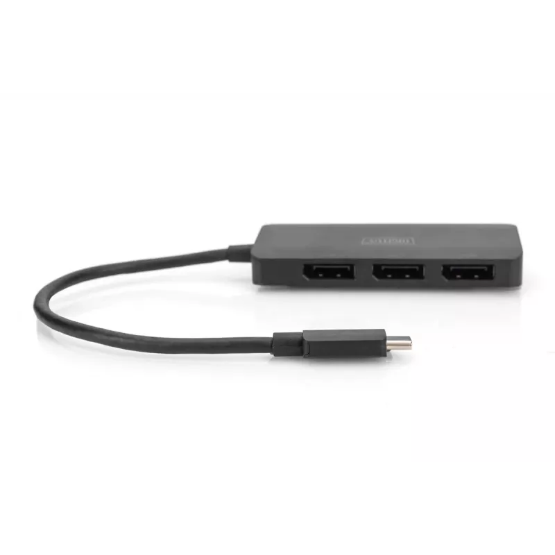 Digitus DS-45334 3-portový MST video hub, USB-C na 3x DisplayPort, čierny
