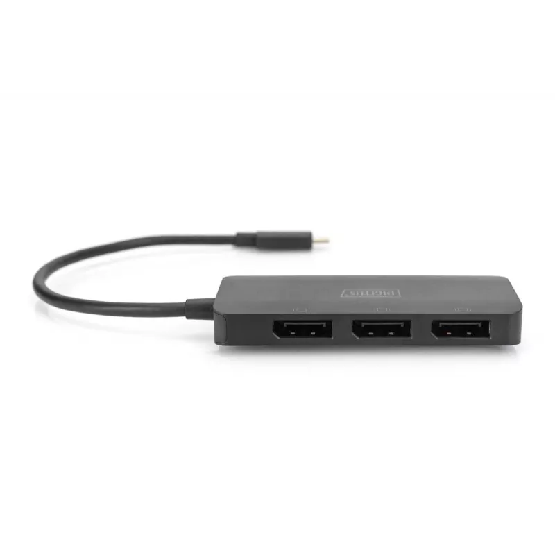Digitus DS-45334 3-portový MST video hub, USB-C na 3x DisplayPort, čierny