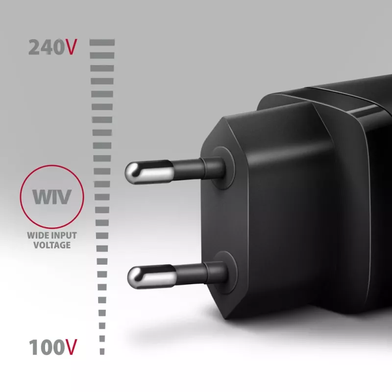 Axagon ACU-PQ30 PD3.0 & QC4+ 2xOUTPUTS nástenná nabíjačka 30W