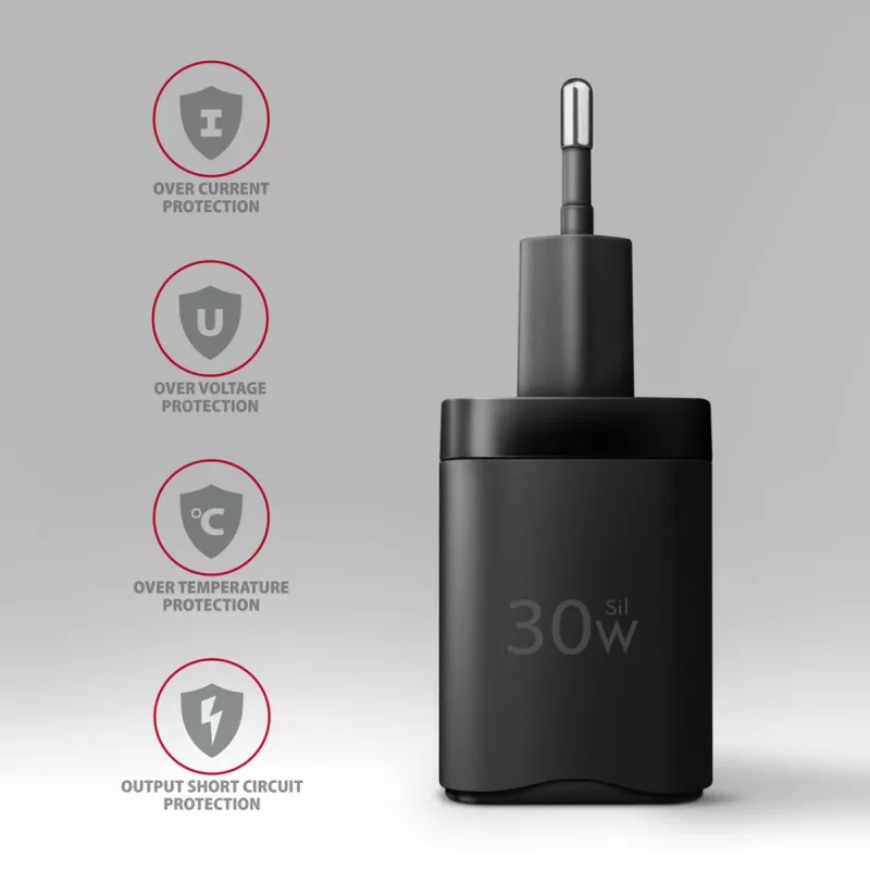 Axagon ACU-PQ30 PD3.0 & QC4+ 2xOUTPUTS nástenná nabíjačka 30W