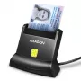 Axagon univerzálna desktopová USB kontaktná čítačka smart/ID kariet s dlhým USB-A káblom. Vhodná pre aplikáciu eObanka. Čítačka smartcard indoor USB 2.0 čierna