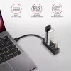 Axagon HUE-M1A 4x USB 3.2 Gen 1 MINI hub, kov, 20 cm USB-A kábel