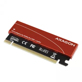 Axagon PCEM2-S PCIe x16 - M.2 NVMe M-Key adaptér slotu, s pasívnym hliníkovým chladičom