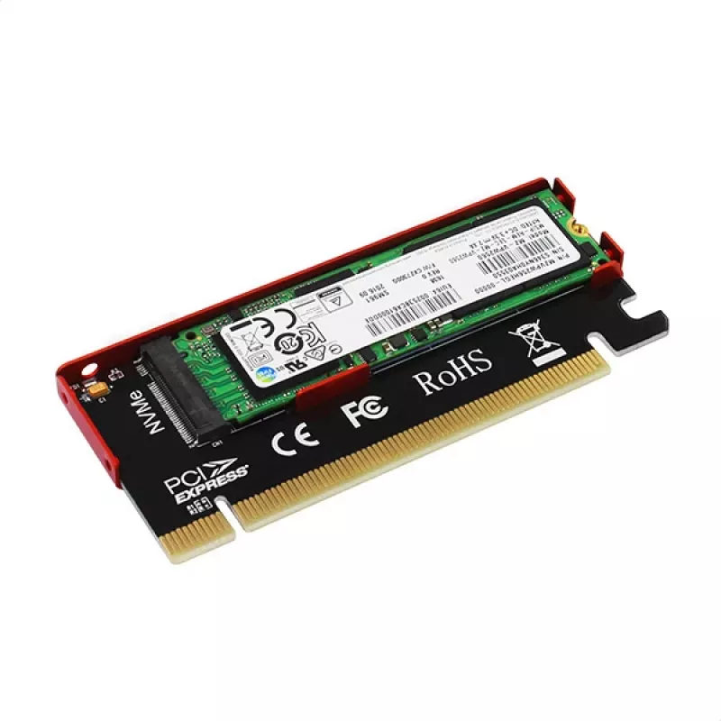 Axagon PCEM2-S PCIe x16 - M.2 NVMe M-Key adaptér slotu, s pasívnym hliníkovým chladičom