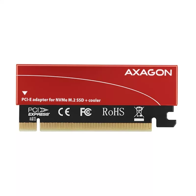 Axagon PCEM2-S PCIe x16 - M.2 NVMe M-Key adaptér slotu, s pasívnym hliníkovým chladičom
