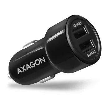Axagon PWC-5V5 SMART auto nabíjačka 24W, 2x USB-A port, 5V/2,4A + 5V/2,4A