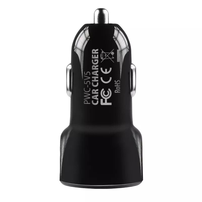 Axagon PWC-5V5 SMART auto nabíjačka 24W, 2x USB-A port, 5V/2,4A + 5V/2,4A