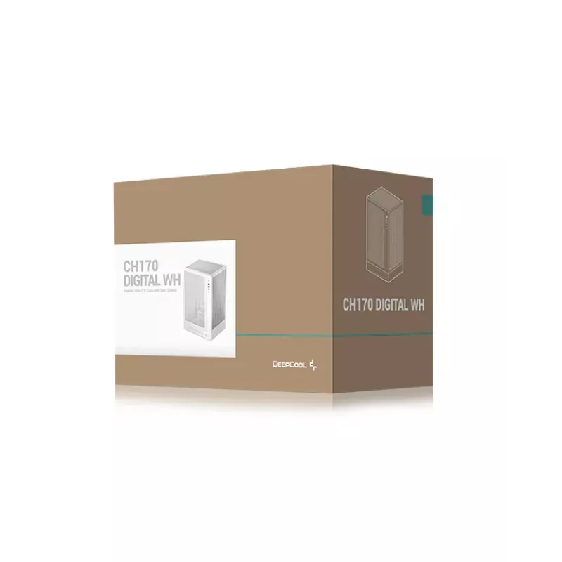 DeepCool CH170 Digital R-CH170-WHNPI0D-G-1 počítačová skriňa Mini-ITX Mini Tower bez zdroja, 2x USB 3.0, USB-C, biela