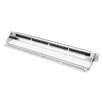 DIGITUS modulárny pozinkovaný patch panel - tienený 24-port 24-port blank 1U rackmontáž čierny RAL 9005