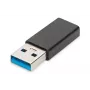 DIGITUS USB Type-C adaptér, typ A na C M/F, 3A, 5GB, verzia 3.0, čierny