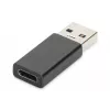 DIGITUS USB Type-C adaptér, typ A na C M/F, 3A, 5GB, verzia 3.0, čierny