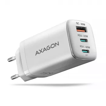 Axagon ACU-DPQ65W PD3.0 & QC4+ 3x VÝSTUPY nástenná nabíjačka 65W