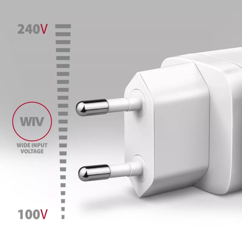 Axagon ACU-DPQ65W PD3.0 & QC4+ 3x VÝSTUPY nástenná nabíjačka 65W