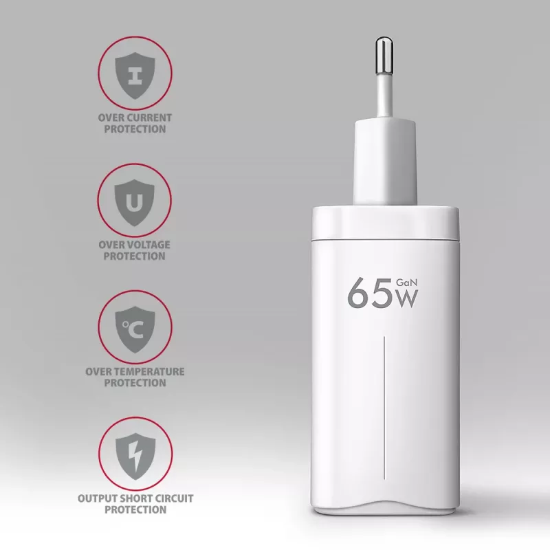 Axagon ACU-DPQ65W PD3.0 & QC4+ 3x VÝSTUPY nástenná nabíjačka 65W