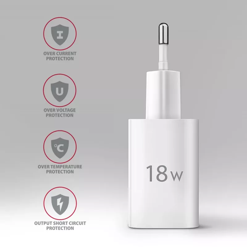 Axagon ACU-QC18W QC3.0 1xVÝSTUP nástenná nabíjačka 18W