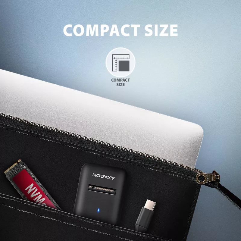 Axagon ADM2-CM USB-C adaptér M.2 NVMe SATA 10Gbps čierny