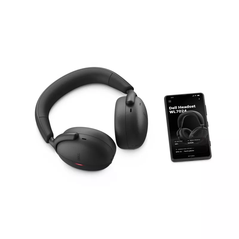 DELL Pro Premium Wireless ANC Headset - WL7024, káblový & bezdrôtový, telefonovanie/hudba, 20 - 20000 Hz, 297 g, headset, čierny