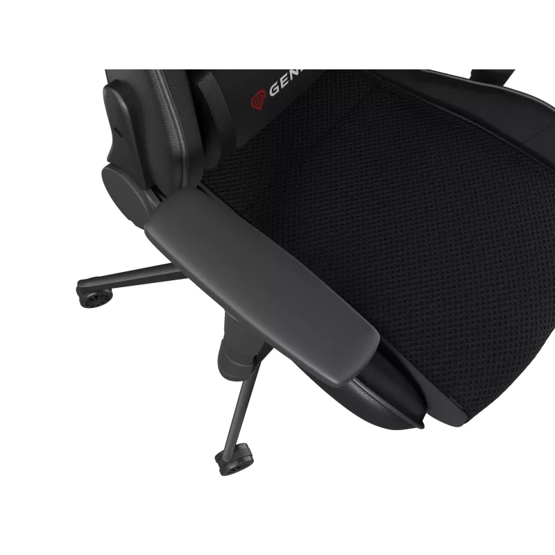 Herná stolička GENESIS Nitro 440 G2, čalúnené sedadlo, textil/ekokoža, sivá/čierna, max. 120 kg, nastaviteľné operadlo a 1D podrúčky