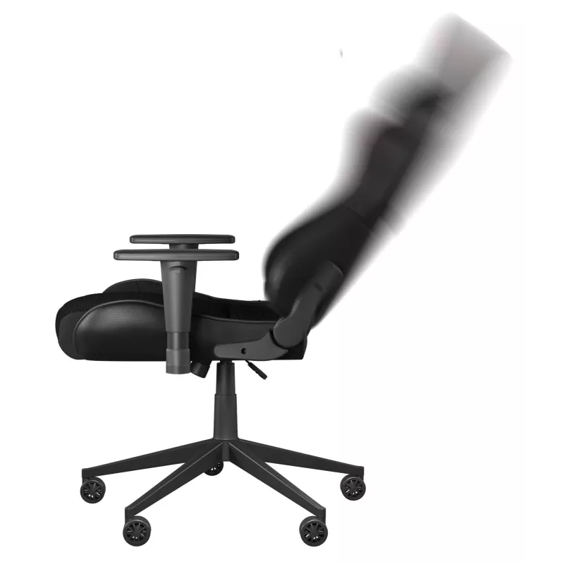 Herná stolička GENESIS Nitro 440 G2, čalúnené sedadlo, textil/ekokoža, sivá/čierna, max. 120 kg, nastaviteľné operadlo a 1D podrúčky