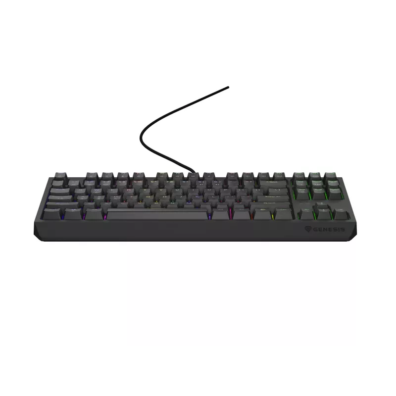 Genesis Thor 230 TKL drôtová mechanická herná klávesnica, US, čierna, Outemu Red
