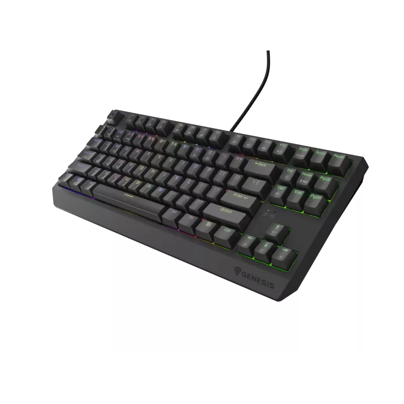 Genesis Thor 230 TKL drôtová mechanická herná klávesnica, US, čierna, Outemu Red