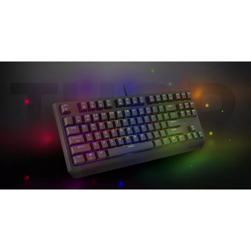 Genesis Thor 230 TKL drôtová mechanická herná klávesnica, US, čierna, Outemu Red
