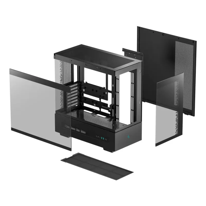 DeepCool CH690 Digital R-CH690-BKNNA0D-G-1 PC skriňa Mid Tower, ATX/micro-ATX/Mini-ITX, 2x tvrdené sklo, 1x pozícia 3,5 palca + 3x pozície 2,5 palca, 8 expanzných slotov, bez zdroja, čierna
