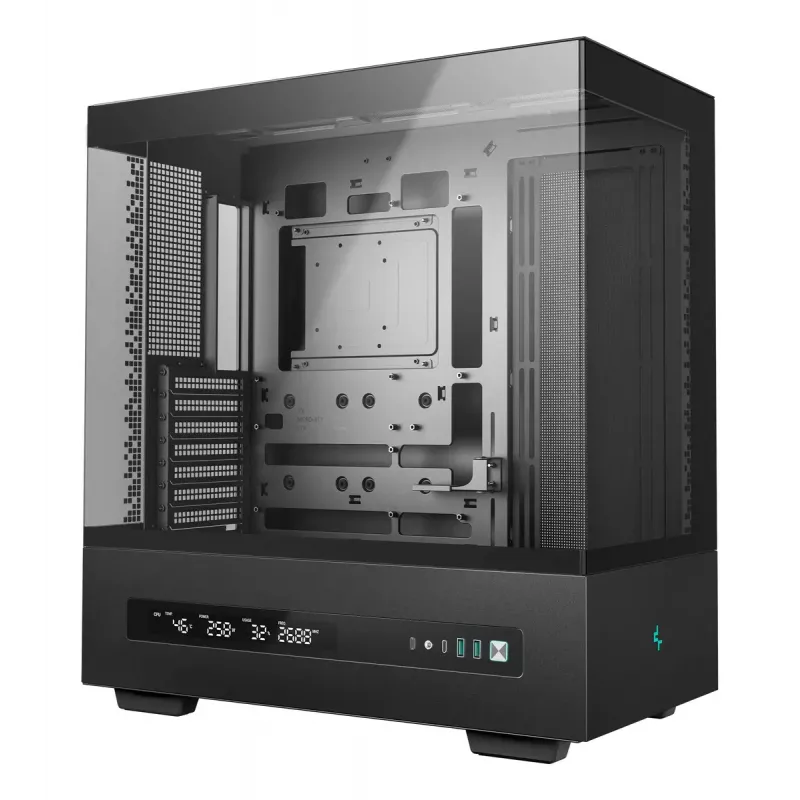 DeepCool CH690 Digital R-CH690-BKNNA0D-G-1 PC skriňa Mid Tower, ATX/micro-ATX/Mini-ITX, 2x tvrdené sklo, 1x pozícia 3,5 palca + 3x pozície 2,5 palca, 8 expanzných slotov, bez zdroja, čierna