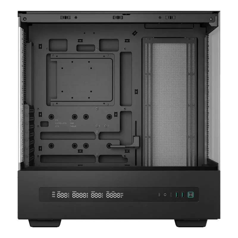 DeepCool CH690 Digital R-CH690-BKNNA0D-G-1 PC skriňa Mid Tower, ATX/micro-ATX/Mini-ITX, 2x tvrdené sklo, 1x pozícia 3,5 palca + 3x pozície 2,5 palca, 8 expanzných slotov, bez zdroja, čierna