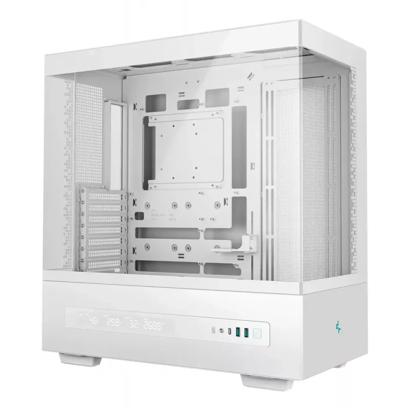 DeepCool CH690 Digital WH R-CH690-WHNNA0D-G-1 PC skriňa Mid Tower, ATX/micro-ATX/Mini-ITX, 2x tvrdené sklo, 1x pozícia 3,5 palca + 3x pozície 2,5 palca, 8 expanzných slotov, bez zdroja, biela