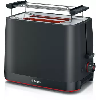 Hriankovač Bosch TAT3M123 2 plátky, 950 W, čierny, otočný regulátor, rozmrazovanie a ohrievanie