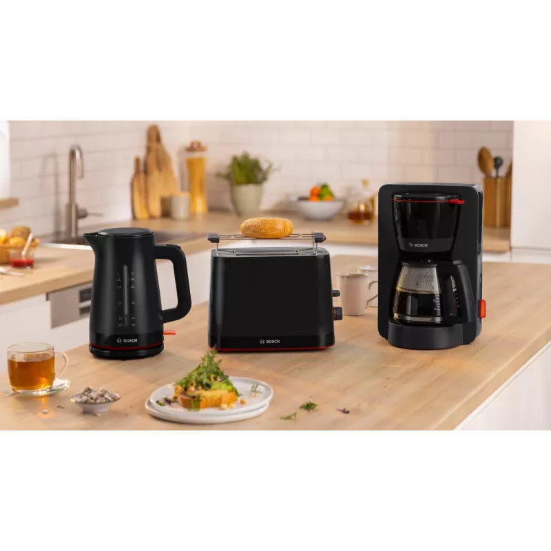 Hriankovač Bosch TAT3M123 2 plátky, 950 W, čierny, otočný regulátor, rozmrazovanie a ohrievanie