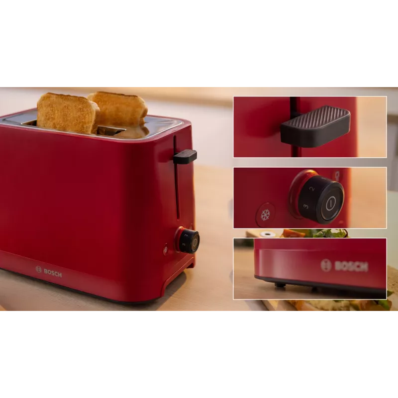 Bosch TAT3M124 hriankovač 2 plátky 950 W červený