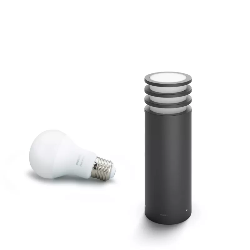 Philips Hue Lucca vonkajšia stojanová lucerna, E27, 9 W, 806 lm, teplá biela, IP44, stmievateľná