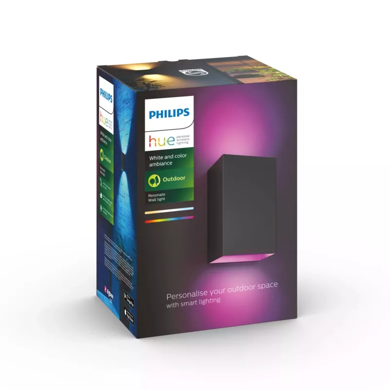 Philips Hue White and colour ambience Resonate vonkajšie nástenné svietidlo