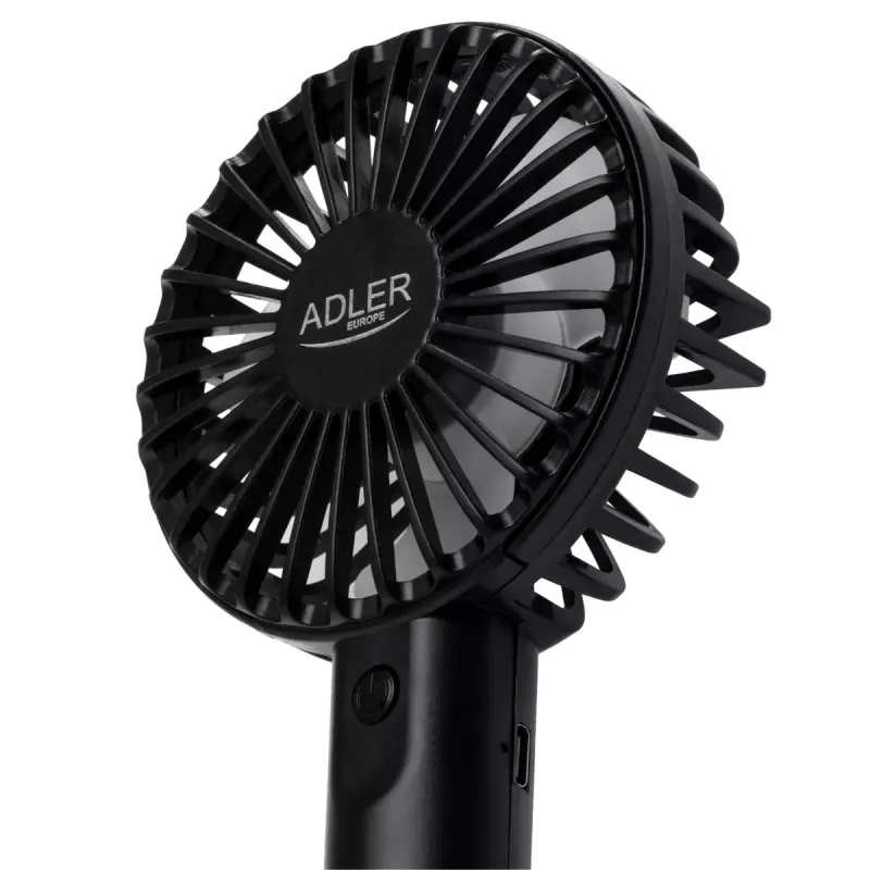 Stolový ventilátor Adler AD 7338 Mini USB — 7 cm priemer, 3 rýchlosti, čierny