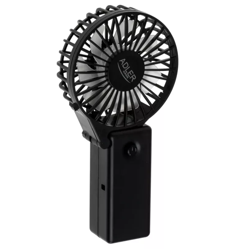 Stolový ventilátor Adler AD 7336 – skladací mini ventilátor, 6,5 cm priemer, 1 rýchlosť, čierny