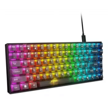 Mechanická herná klávesnica Lenovo Legion K510 Mini Pro 75% US-angličtina, 84 klávesov, RGB, USB, 1,8 m kábel, čierna/transparentná