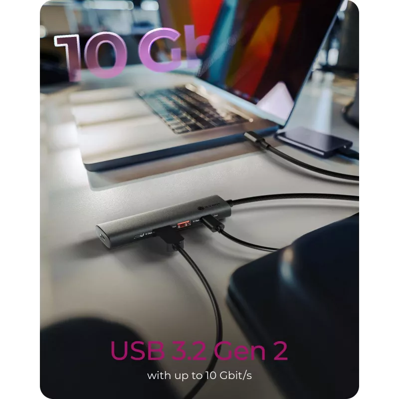 ICY BOX IB-HUB1437-CPD káblový USB 3.2 Gen 2 (3.1 Gen 2) Type-C čierny