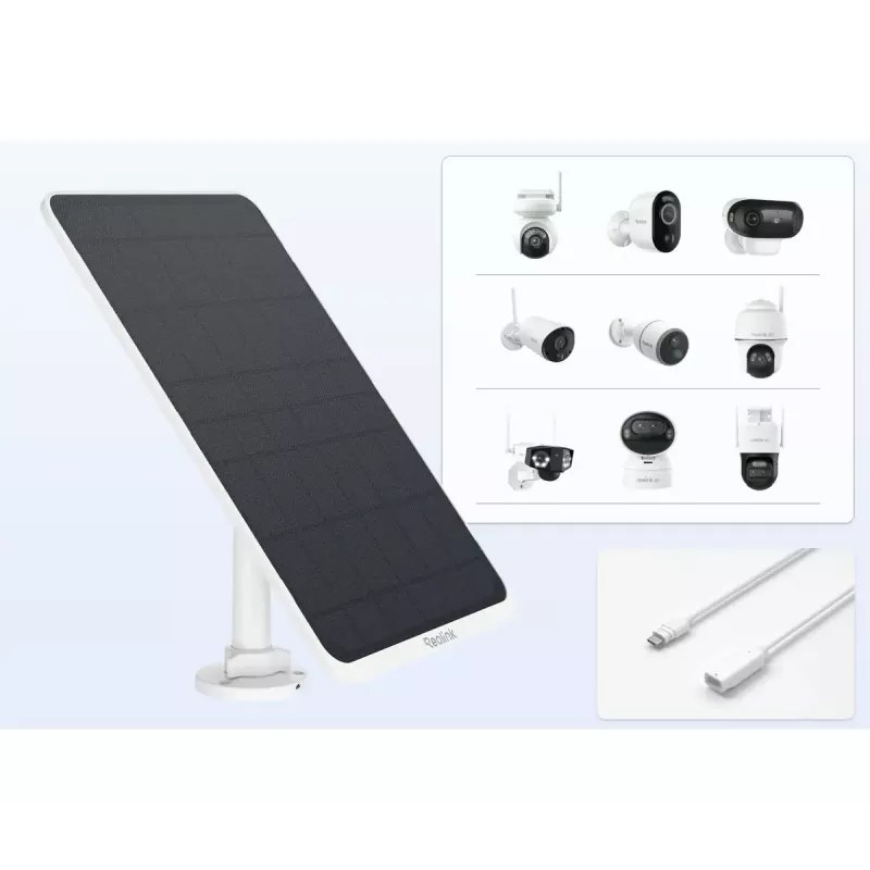 Solárny panel Reolink SP3-W 12W 6V USB-C IP65 exteriér, 360° horizontálne, 90° vertikálne, 4 m kábel, technopolymér, biely