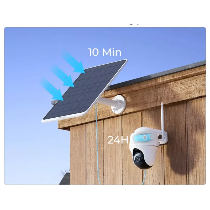 Solárny panel Reolink SP3-W 12W 6V USB-C IP65 exteriér, 360° horizontálne, 90° vertikálne, 4 m kábel, technopolymér, biely