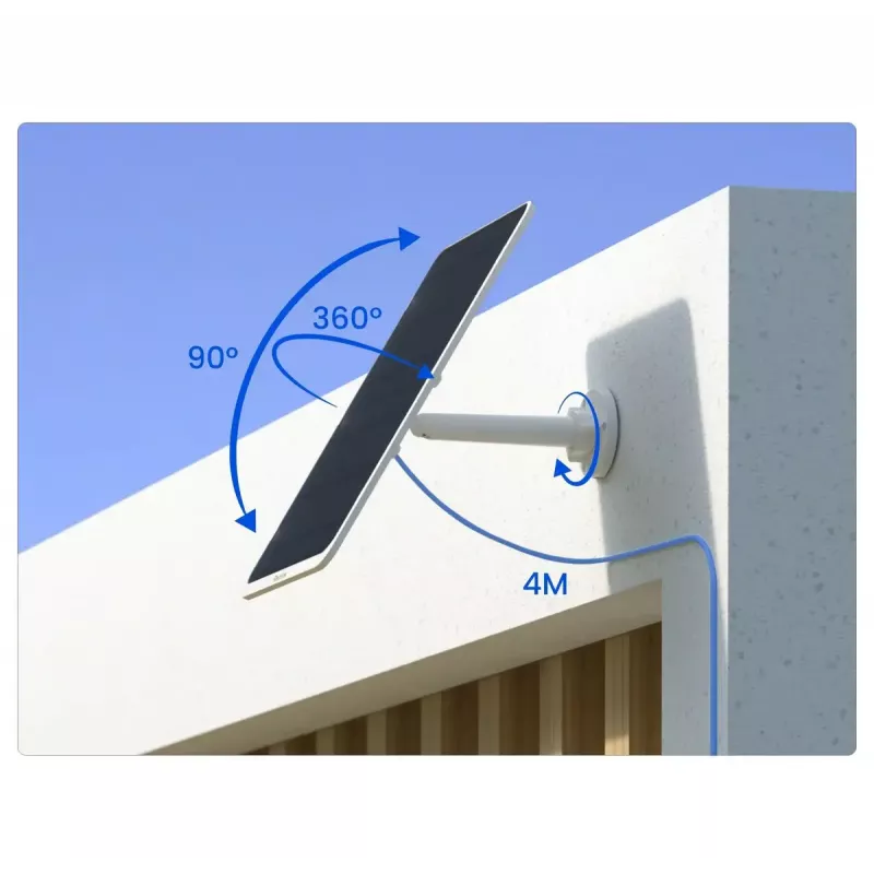 Solárny panel Reolink SP3-W 12W 6V USB-C IP65 exteriér, 360° horizontálne, 90° vertikálne, 4 m kábel, technopolymér, biely