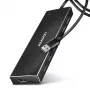 Axagon HUE-F7A 7x USB 3.2 Gen 1 ALU FLAT hub micro napájanie IN 1m USB-A USB 3.2 Gen 1 (3.1 Gen 1) Type-A 5000 Mbit/s čierny