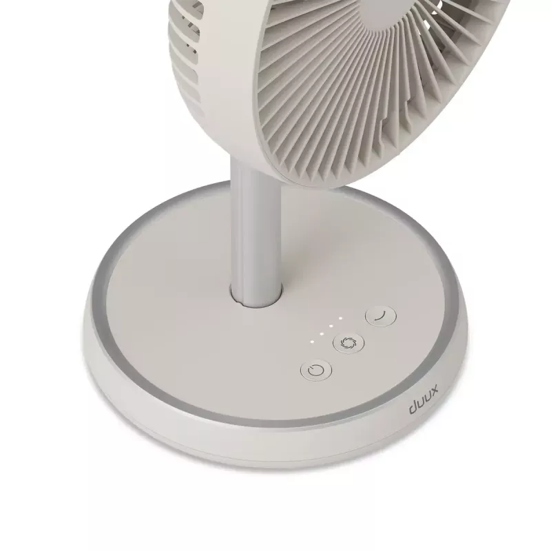 Stojanový ventilátor Duux Rize Flex 21 cm, 4 rýchlosti, oscilácia, 10 W, greige