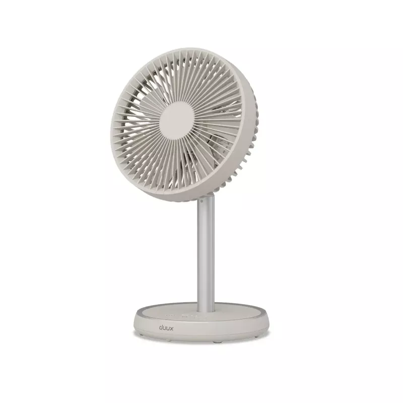 Stojanový ventilátor Duux Rize Flex 21 cm, 4 rýchlosti, oscilácia, 10 W, greige