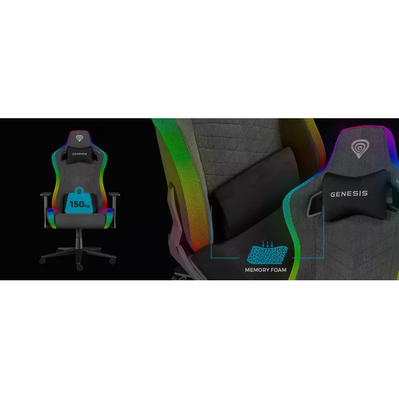PC herná stolička GENESIS TRIT 660 čalúnené sedadlo max. hmotnosť 150 kg