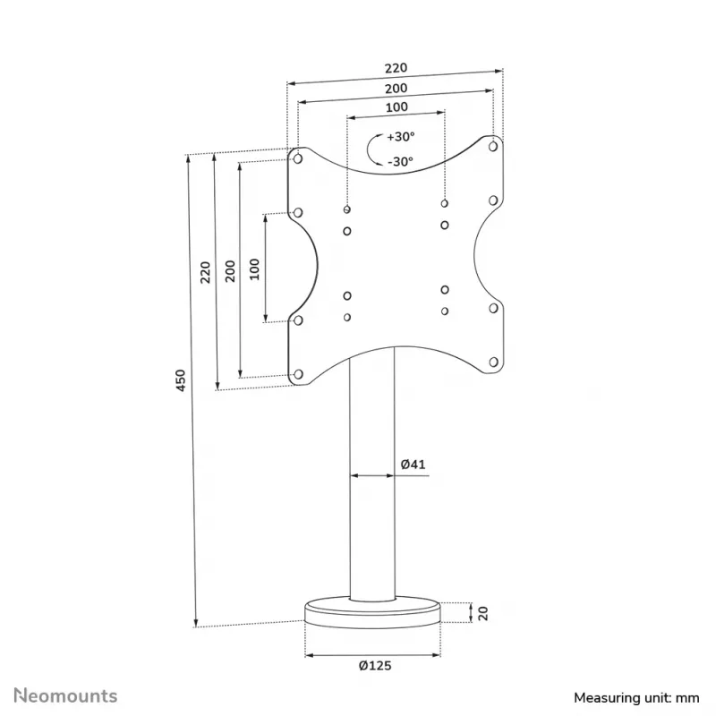 Neomounts TV stojan na stôl na priskrutkovanie DS42-430BL12 max 50 kg 23-43