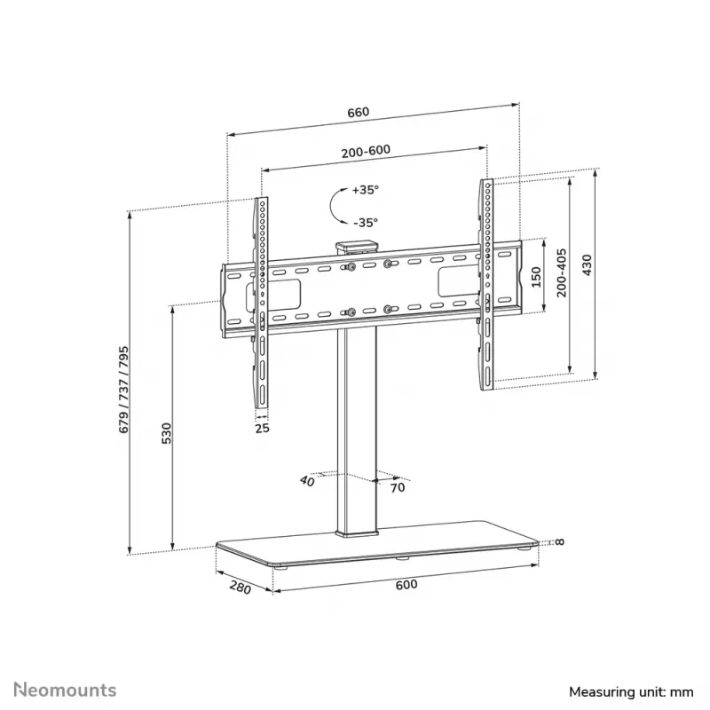 Neomounts DS45-430BL16 TV stojan 37-70