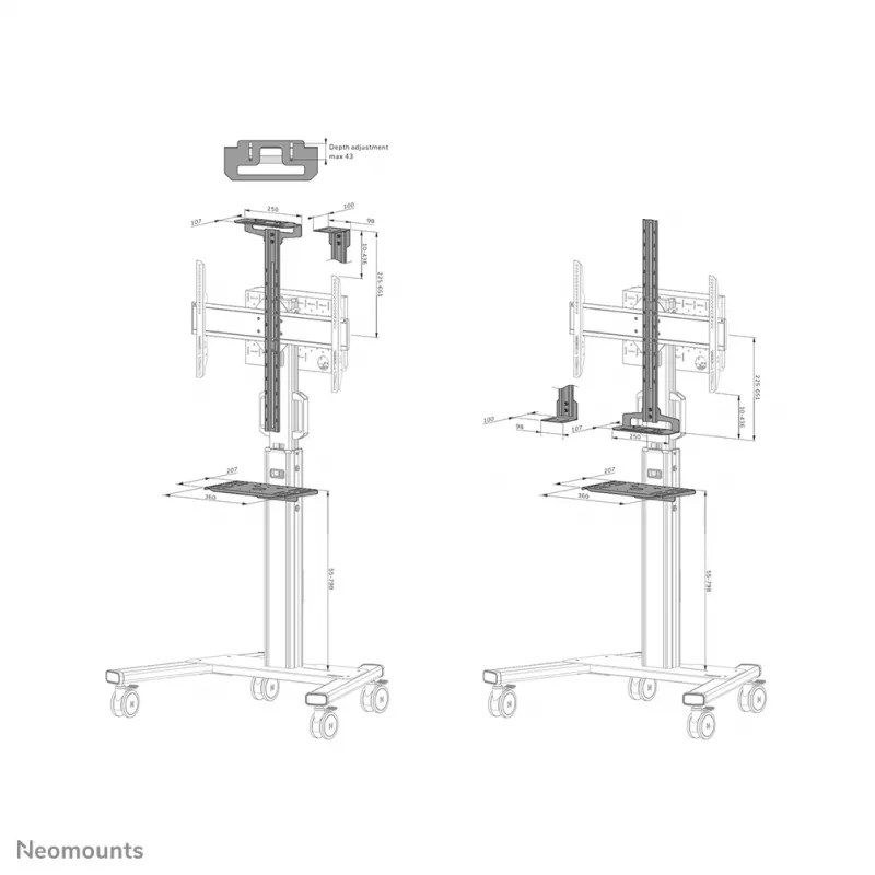 Montážna sada Neomounts AV1-825BL čierna oceľ 3 kg